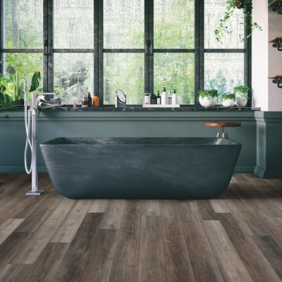 LVP flooring installation in an Ann Arbor bathroom